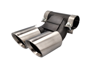 DesignTek Auspuff-Endrohre in gebürstetem Silber für Porsche 981 / 981C - 98111126100, 98111136100, 98111136160, 98111136161, 98111136162, 98111196100, 98111196101, 98111196102