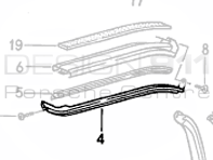 Guarnizione tetto capote Cabriolet Latrual. Porsche 944 - 94156138710, 94156138810