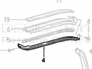 Cabriolet Hood Roof Seal Latrual. Porsche 944 - 94156138710, 94156138810
