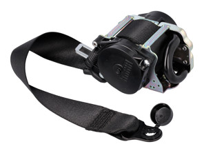 Three-point safety belt (drivers side), in front, Black. Porsche 992.1 Cabriolet - 992857705NA23, 992857705DA23