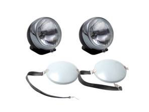 Juego de luces de conducción adicionales con cubiertas de faros sin pintar, estilo Cibie, volante a la izquierda. Porsche 911 - LTG11.1.107, LTG11.3.120