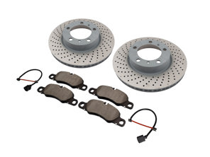 Bremsbeläge und Bremsscheiben-Paket für die Vorderachse. Porsche 981 Boxster S / Cayman S von SHW - 99735140101, 99735140201, 98135193904, 99160916500