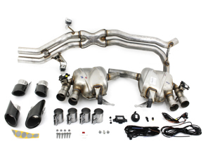 Sportauspuffanlage, mit schwarzen Endrohren. Porsche 95B.2 Macan S - 95B044211, 95B044211A