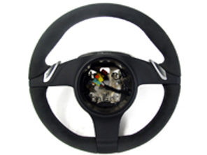 Volante imbottito in alcantara nera. Porsche 997 / 987 Boxster / 987 Cayman - 99704440212, 99704440213, 99704440218