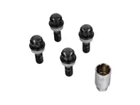 Kit bulloni antifurto per ruote (misura standard) neri placcati per Porsche - PAF009593, 971698030B, WHT004676A, WHT006978, 00004460291
