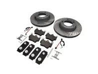 VORDERE Bremsbeläge und Bremsscheibenpaket. Porsche 997 C2 OE - 99635140501, 99635140601, 99761275601, 99761275901, 99635108802, 95535296000, 99735193907