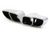 Tubos de escape DesignTek diseño cuadrado doble, 70 mm, PULIDO para Porsche 997 Turbo - 99711125101, 99711125102, 99711125201, 99711125202