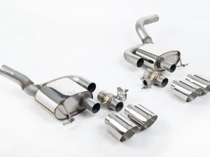 Silenziatori posteriori con valvola di scarico sportivo Milltek con terminali di scarico GT-115 lucidati. Porsche Macan 95B MK2 GTS e Turbo - 95B253601DY, 95B253600CY, 95B253612MY, 95B253611MY, 95B253600DY, 95B253601EY - SSXPO176