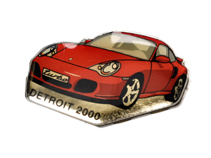 徽章“保时捷 996 Turbo - 底特律 2000”红色