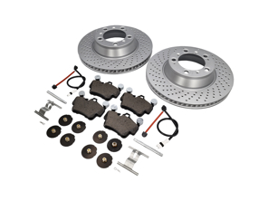 ACHTER Remblokken en remschijfpakket Porsche 997 Carrera 2S ABS - 99635240502, 99635240602, 99761267602, 99635208600, 99635208602, 95535296000, 99735193907