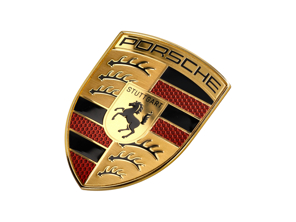Bonnet badge / emblem with honeycomb coloured crest for Porsche - 95C853601