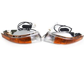 Kit indicatori di direzione e lente anteriore con lente cerchio CROMATA Porsche 911 - 91163194301, 91163194401, PCG63193520, PCG63193620, 91163197000, 91163197001