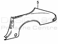 1/4 Panel Targa hinten. Porsche 911 1978-86 2.7L Carrera / SC - 91150306150GRV, 91150306250GRV