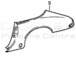 1/4 Panel Targa hinten. Porsche 911 1978-86 2.7L Carrera / SC - 91150306150GRV, 91150306250GRV