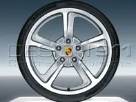20' SportTechno lichtmetalen velgen en banden origineel Porsche voor 981 Boxster / 981 Cayman - 98104460210, 98104460209, 98104460230, 98104460229