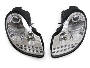 Faro anteriore con lampadine a LED per vetture Porsche 996 / Boxster 986 LHD - 99663115701, 99663115801, 98663113117, 98663113217, 99663116301, 99663116401