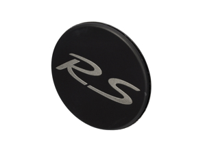„RS“-Kappenemblem für das mittlere Radschloss, mattschwarz. Porsche 991 GT2 RS / GT3 RS - 9P1601349JOK1, 99136120795