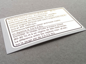 Sticker motoroliepeil voor Porsche 911 / 930 (1965 – 1980) - 91100650401