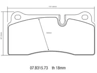 Vervangende remblokset voor Brembo GT Big Brake Kit - 2P19001A, 2P19001A1, 2P19001A2, 2P19001A3, 07B31573, 07.B315.73, 1B1.8016A