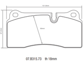 Replacement brake pad kit for Brembo GT Big Brake Kit - 2P19001A, 2P19001A1, 2P19001A2, 2P19001A3, 07B31573, 07.B315.73, 1B1.8016A