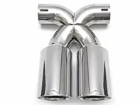 Auspuffendrohr Chrom poliert. Porsche 981 Boxster Spyder / 981 Cayman GT4 - 98111136160, 98111136161