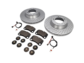 ACHTER Remblokken en remschijfpakket Porsche 997 3.6L C4 - 99735294904, 99761275402, 99635208600, 99635208602, 99635240502, 99635240602