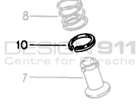 Rondelle inférieure de base de miroir de porte. Porsche 964 / 993 / 928 / 968 - 96573134500