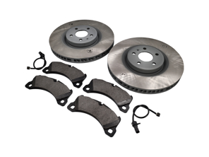 Disco freno anteriore Ø: 350 mm e pacchetto pastiglie freno Porsche Macan 3.0L - 95B615301T, 95B615302R, 971698151AD, 95B907253