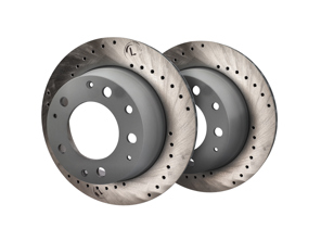 Brake Disc Rotor Rear, Crossdrilled (Pair). Porsche 911 / 930 - 90135204114 - 901 352 041 14 rd