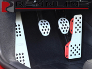 Rennline aluminium 3-delige pedaalset met Porsche embleem Crest rubberen grip. Porsche 981/991 718/991.2PDK - P7162101C, P71.62101C