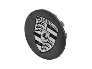 Enjoliveur 'Large Crest' Gris avec écusson Noir pour Porsche - 7PP601149, 00004460603