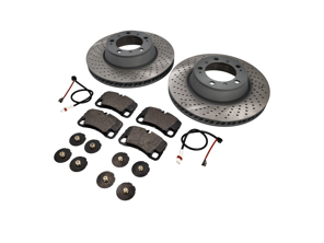 ACHTER Remblokken en remschijfpakket Porsche 997 3.6L C4 - 99735294904, 99761275402, 99635208600, 99635208602, 99635240502, 99635240602
