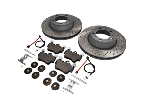 ACHTER Remblokken en remschijfpakket Porsche 997 Carrera 2S Sebro - 99635240502, 99635240602, 99761267602, 99635208600, 99635208602, 95535296000, 99735193907