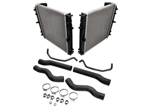 Water coolant front radiators & pipes kit. Porsche 996 C2/ C4 manual cars - 99610662158, 99610662255, 99610662558, 99610662654, 99610613753, 99610613853, 99610613151, 99610613150, 99610613251