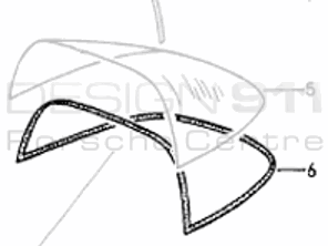 Rear Targa glass screen seal. Porsche 964 Targa - 96454505240, 96454505241