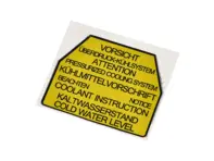 Autocollant pour vase d'expansion du liquide de refroidissement. Porsche 928 - 92800651101 - PAKKW