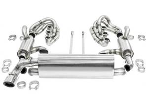 Sistema di scarico sportivo CARGRAPHIC GT per carrozzeria retrodatata, con set collettore ID42 GT, riscaldamento, terminale di scarico sinistro - 96411104504, 96411104605, 96411104502, 96421103905, 96421103932, 96421104004