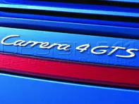 'CARRERA 4 GTS'-embleem achter, ZILVER. Porsche 997.2 - 99755903708