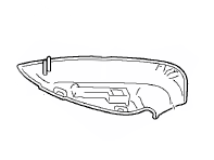 Cubierta del retrovisor exterior, Parte inferior. Porsche 970 Panamera LHD - 97073171906, 97073172006