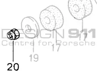 Écrou de blocage du support de boîte de vitesses. Porsche 993 C2/RS - 90091003109, 90091003101