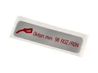 Sticker Fuel Octane Rating. Porsche 911 / 911 turbo / 924 / 944 / 928 / 914 - 411000263A - PAKRR