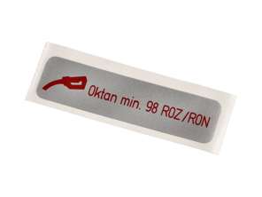 Etichetta con numero di ottano del carburante. Porsche 911 / 911 Turbo / 924 / 944 / 928 / 914 - 411000263A - PAKRR