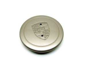 Enjoliveur "Fuchs" Blanc Or Métallisé - écusson en métal gaufré pour Porsche - 91136103231, 91136103233