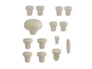 Dashboard knob set, IVORY. Porsche 356A 1955-1959 - PCG35655200500, PCG35655200300, 64455281100300, 64455285300300, 64455283100300, 64455282101300