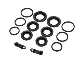 Kit di tappi parapolvere e guarnizioni per pistoni delle pinze freno anteriori a 6 pistoncini. Porsche 996 / 997 / 987.1 - 99635191501, 99635191500, 95135291700 - 228010