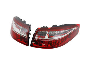 Indicatore di direzione posteriore trasparente/rosso con lampadine a LED per Porsche 996 - 99663148500, 99763148600, 99663148602, 99663148502, 99663143301, 99663143401, 99663143303, 99663143403