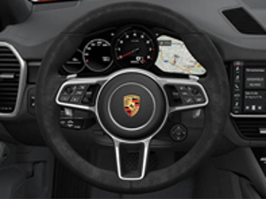 Volant multifonction en Black Race-Tex. Porsche Cayenne (9YA) 2019>> - 9Y0419091DCA34, 9Y0419091DC