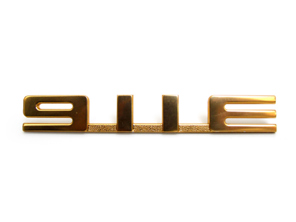 911E - Block gold badge for Porsche 911 >>1973 - 911E, 90155932550, 90155932551, 90155932521