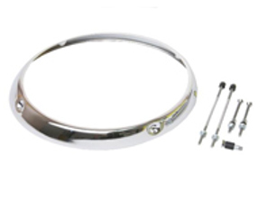 Anello faro cromato. Porsche 911/912/930 68-86 - 90163110204, 91163110204 - URO-007755