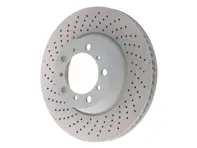 Brake disc rotor Rear, drilled monobloc, 330x28mm. Porsche 991.2 / 992 - 99135240401, 99135240301, 9P1615602, 9P1615601 - PRL31524, PRR31624